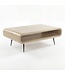 Wohnling Salontafel Mango Massiefhout white wash 90cm - Design Woonkamertafel met Metalen Poten - Rechthoekige Banktafel Opberg Retro - Loungetafel Hout - Natuur Bijzettafel Handgemaakt