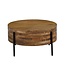 Wohnling Salontafel 70cm Massief Mango Hout - Ronde Woonkamertafel - Moderne Houten Sofatafel - Design Woonkamer Tafel Bijzettafel Handgemaakt