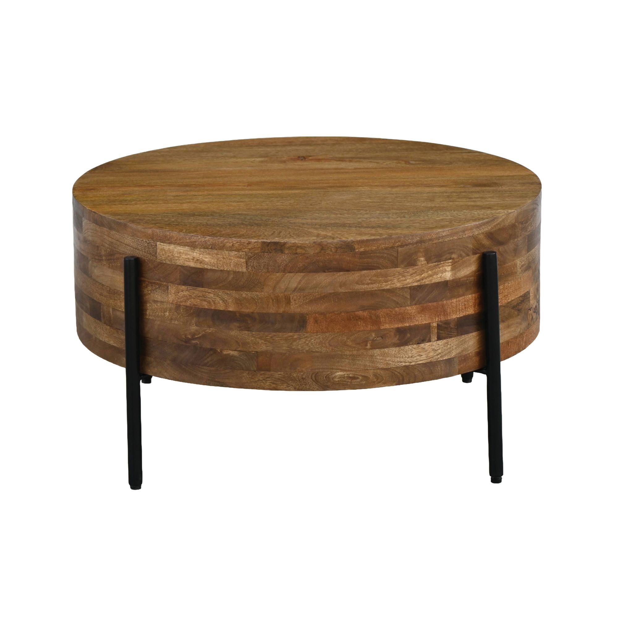 Salontafel mangohout rond 70 cm diameter