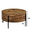Wohnling Salontafel 70cm Massief Mango Hout - Ronde Woonkamertafel - Moderne Houten Sofatafel - Design Woonkamer Tafel Bijzettafel Handgemaakt
