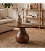 Wohnling Salontafel Mango Massief Hout 60cm Natuur Rond - Design Woonkamertafel - Banktafel Hout Koffietafel Druppelvorm - Bijzettafel Teardrop Tafel Massief Handgemaakt