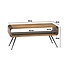 Wohnling Salontafel Mango Massiefhout Metaal 105cm - Design Woonkamertafel met Opbergvak - Rechthoekige Sofatafel Retro - Loungtafel Hout - Natuur Bijzettafel Handgemaakt