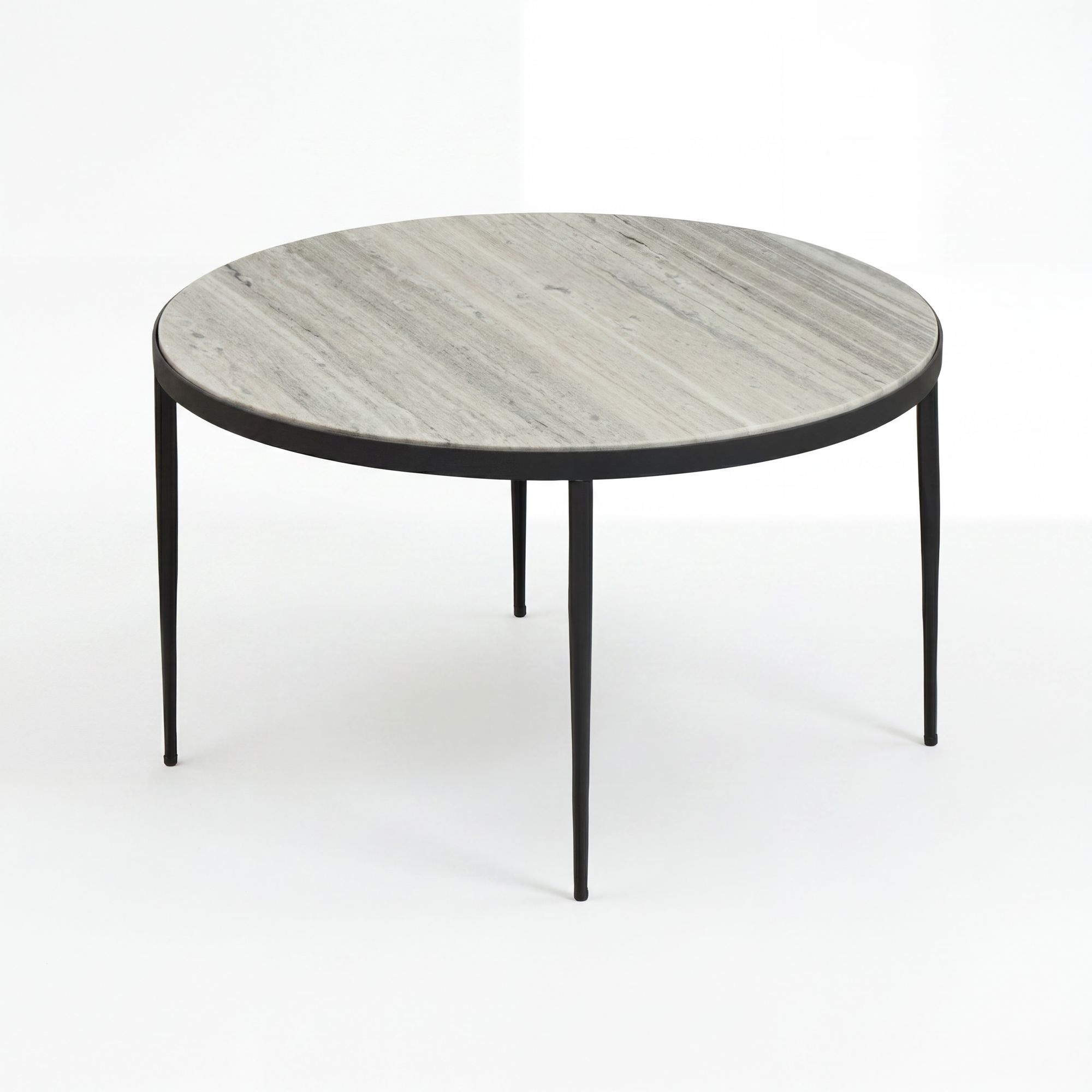 Salontafel marmer wit 70 cm rond
