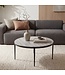 Wohnling Salontafel Metaal met wit Toronto Marmer Tafelblad 70cm rond - Ronde Woonkamertafel Design Loungtafel - Elegante Sofa Tafel - Moderne Bijzettafel Handgemaakt