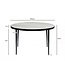 Wohnling Salontafel Metaal met wit Toronto Marmer Tafelblad 70cm rond - Ronde Woonkamertafel Design Loungtafel - Elegante Sofa Tafel - Moderne Bijzettafel Handgemaakt