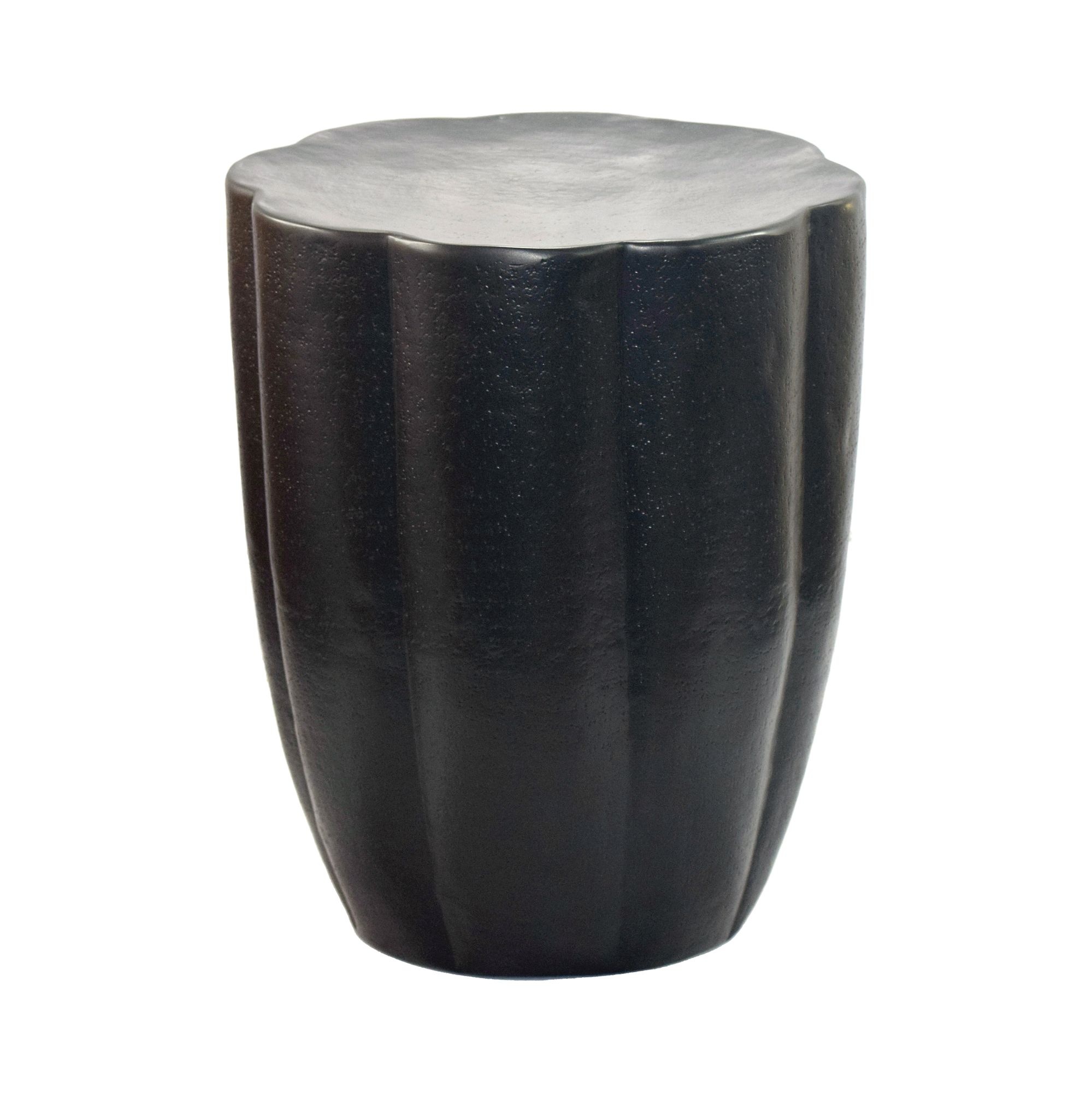 Bijzettafel aluminium zwart 41 cm rond