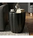 Wohnling Bijzettafel Aluminium Zwart 41cm Ronde Aanrechttafel Metaal - Decoratietafel Alu modern - Kleine Salontafel - Design Couchtafel Sofatafel Handgemaakt