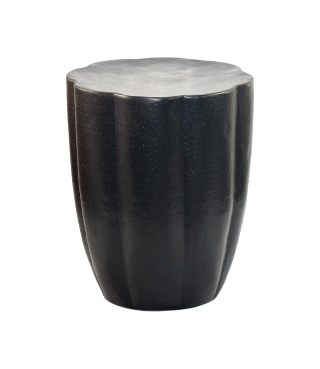 Wohnling Bijzettafel Aluminium Zwart 41cm Ronde Aanrechttafel Metaal - Decoratietafel Alu modern - Kleine Salontafel - Design Couchtafel Sofatafel Handgemaakt