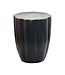 Wohnling Bijzettafel Aluminium Zwart 41cm Ronde Aanrechttafel Metaal - Decoratietafel Alu modern - Kleine Salontafel - Design Couchtafel Sofatafel Handgemaakt
