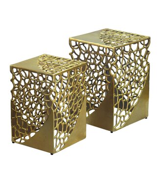 Wohnling Bijzettafelset aluminium goud 2-delig - WL7.479
