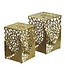 Wohnling 2-delige set bijzettafel aluminium goud - Design salontafel set - Metalen woonkamertafel modern aluminium - Vierkante banktafel metaal - Loungtafel set nesttafel handgemaakt