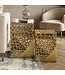Wohnling 2-delige set bijzettafel aluminium goud - Design salontafel set - Metalen woonkamertafel modern aluminium - Vierkante banktafel metaal - Loungtafel set nesttafel handgemaakt