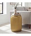 Wohnling Bijzettafel Metaal Rond 35cm Goud met afneembaar tafelblad - Design Salontafel met Opbergruimte - Extravagante Koffietafel met Ribbeloptiek - Moderne Kleine Sofatafel Handgemaakt