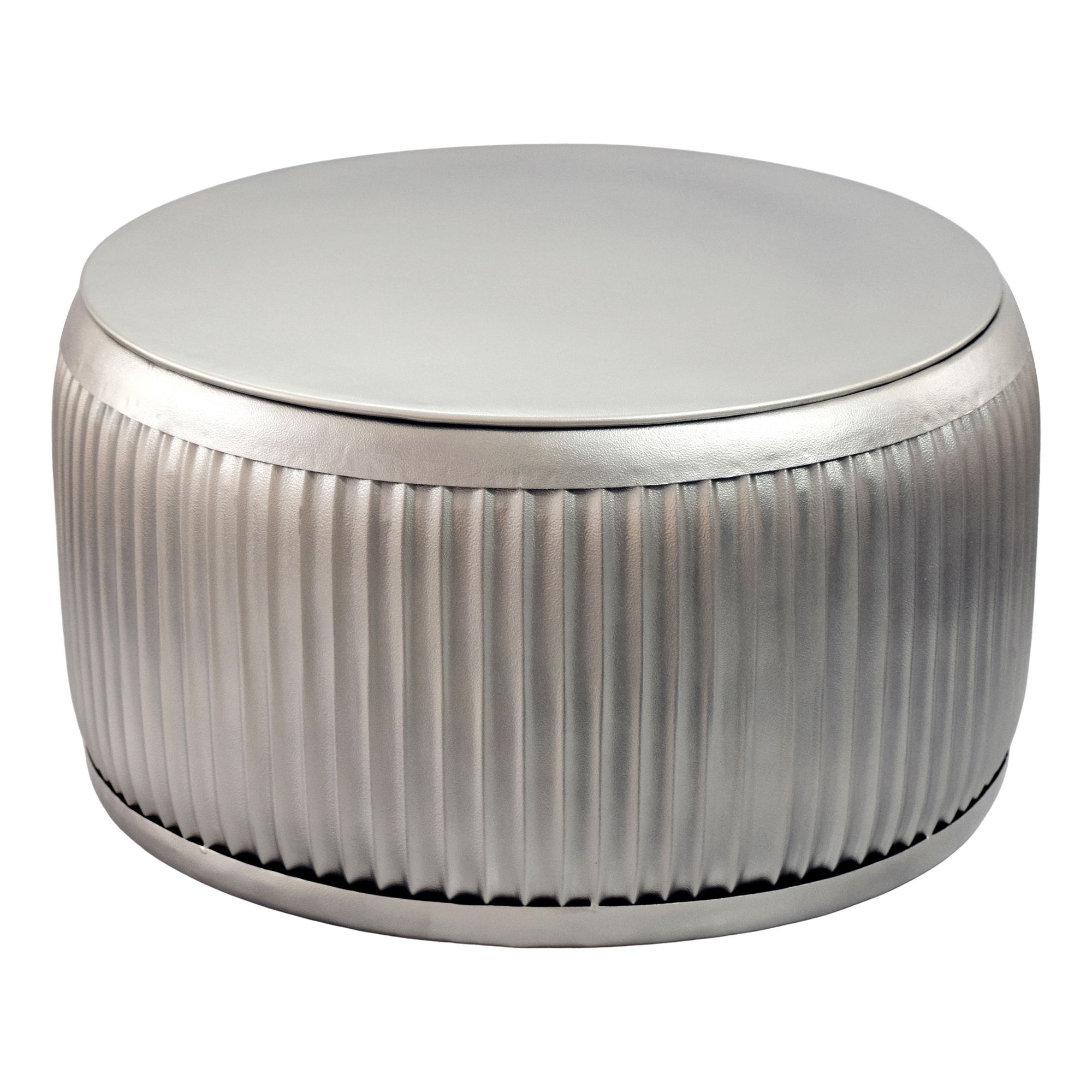 Salontafel metaal zilver 60 cm afneembaar