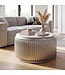 Wohnling Salontafel Metaal Rond 60cm Zilver met afneembaar tafelblad - Design Woonkamertafel met opbergruimte - Extravagante Loungetafel Metaal - Moderne Sofatafel - Bijzettafel Handgemaakt