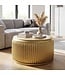 Wohnling Salontafel Metaal Rond 60cm Goud met afneembaar tafelblad - Design Woonkamertafel met opbergruimte - Extravagante Loungetafel Metaal - Moderne Sofatafel - Bijzettafel Handgemaakt
