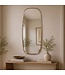 Wohnling Wandspiegel Glas 122x46cm Goud Ovaal - Design Halspiegel - Grote Hangspiegel met Metalen Frame - Slaapkamerspiegel Modern - Decoratieve Spiegel Handgemaakt