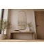 Wohnling Wandspiegel Glas 122x46cm Goud Ovaal - Design Halspiegel - Grote Hangspiegel met Metalen Frame - Slaapkamerspiegel Modern - Decoratieve Spiegel Handgemaakt