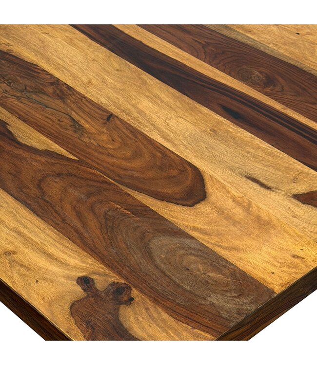 Wohnling Eettafel Massief Hout Sheesham 80x80 cm Donkerbruin - Vierkante Eetkamertafel Hout - Moderne Keukentafel voor 4 Personen - Stabiele Houten Tafel - Tafel voor Eetkamer Bistrotafel Handgemaakt