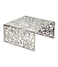 Wohnling Salontafel Aluminium Zilver 60cm Vierkante Sofatafel Metaal - Woonkamertafel Alu modern met Patroon - Design Tafel laag - Loungtafel Bijzettafel Handgemaakt