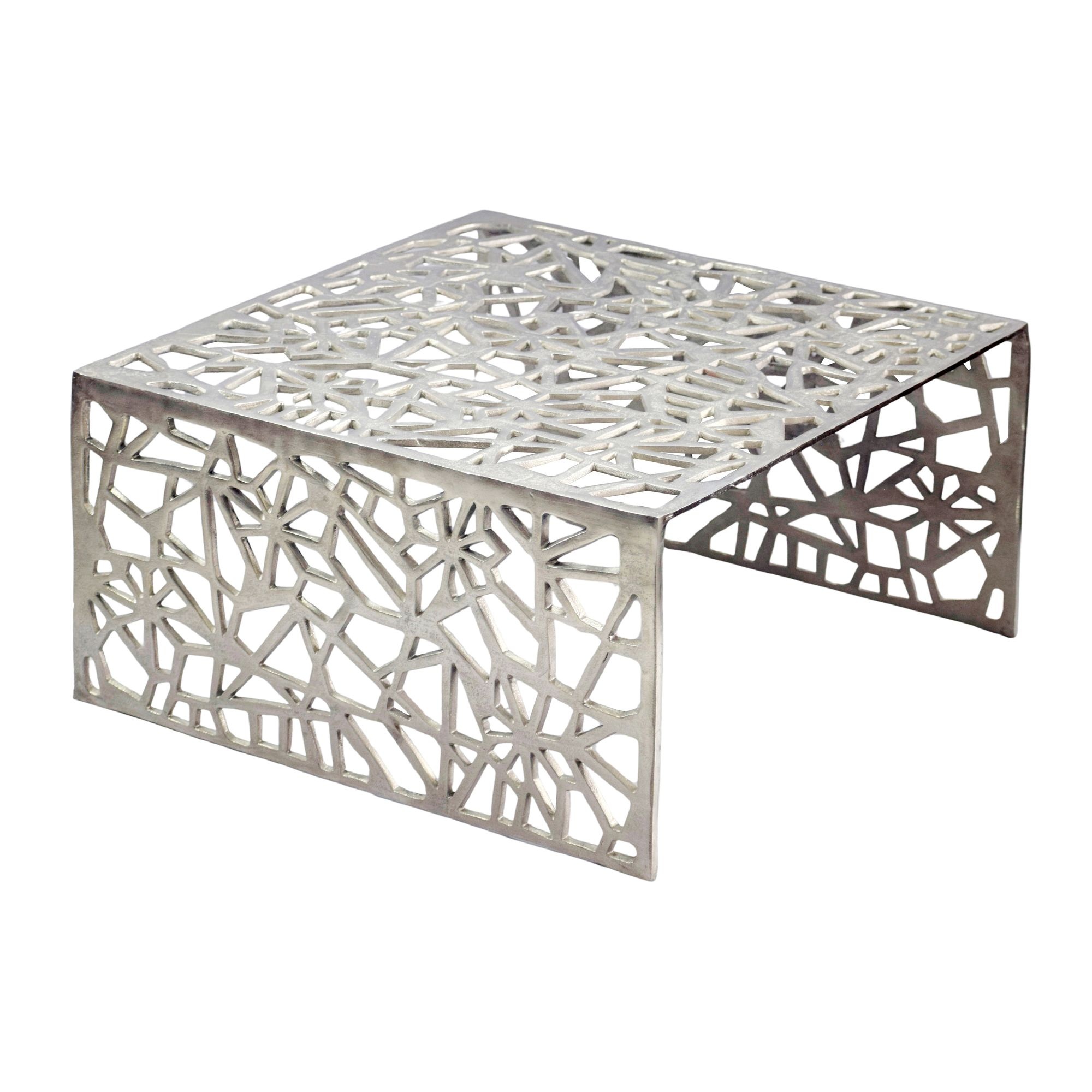 Salontafel aluminium zilver 60 cm
