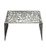 Wohnling Salontafel Aluminium Zilver 60cm Vierkante Sofatafel Metaal - Woonkamertafel Alu modern met Patroon - Design Tafel laag - Loungtafel Bijzettafel Handgemaakt