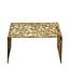 Wohnling Salontafel Aluminium Goud 60cm Vierkante Sofatafel Metaal - Woonkamertafel Alu modern met patroon - Design tafel laag - Loungtafel Bijzettafel Handgemaakt