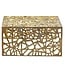 Wohnling Salontafel Aluminium Goud 60cm Vierkante Sofatafel Metaal - Woonkamertafel Alu modern met patroon - Design tafel laag - Loungtafel Bijzettafel Handgemaakt