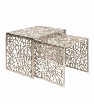 Wohnling Bijzettafelset aluminium zilver 2-delig - WL7.504