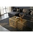 Wohnling 2-delige Salontafel Set Aluminium Goud - Design Bijzettafel Set - Metalen Woonkamertafel modern Alu - Sofatafel rechthoekig Metaal - Loungetafel Set Nesttafel Handgemaakt