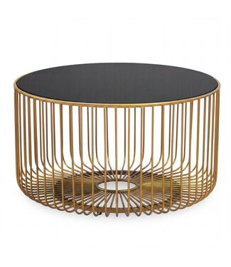 Wohnling Salontafel glas metaal goud rond 60 cm - WL7.507