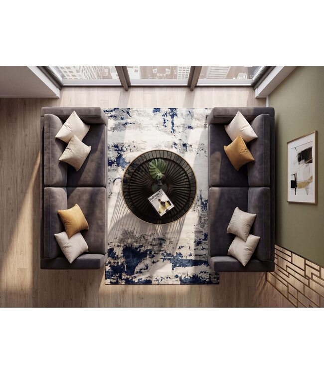 Wohnling Salontafel Glas Metaal 60cm Goud Rond - Moderne Woonkamertafel - Design Sofatafel - Loungetafel met Roosterframe - Ronde Bijzettafel Handgemaakt