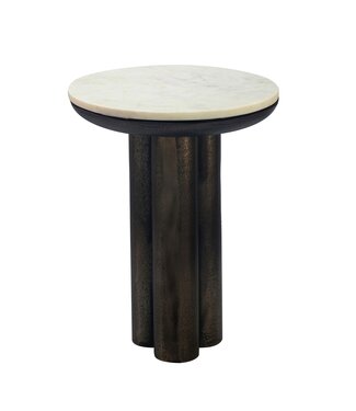 Wohnling Bijzettafel metaal marmer wit 36 cm - WL7.510