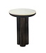 Wohnling Bijzettafel Metaal met wit Marmer Tafelblad 36cm Rond - Design Bijzettafel Aluminium - Loungetafel Zuilpoot - Aluminium Salontafel - Kleine Woonkamertafel Handgemaakt