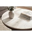Wohnling Salontafel Metaal met wit Marmer Tafelblad 60cm Rond - Design Woonkamertafel Aluminium - Alu Loungetafel Zuilpoot - Moderne Bijzettafel Banktafel - Elegante Koffietafel Handgemaakt