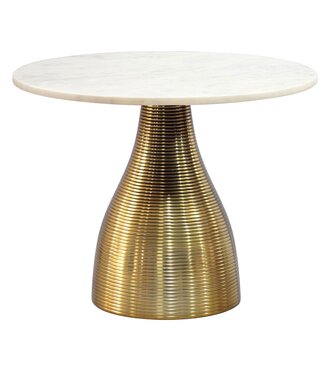 Wohnling Salontafel metaal marmer wit 60 cm rond - WL7.516