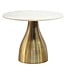 Wohnling Salontafel Metaal met wit Marmer Tafelblad 60cm Rond - Moderne Woonkamertafel Aluminium Goud - Design Sofatafel Alu - Loungtafel Ribbeloptiek - Elegante Bijzettafel Handgemaakt