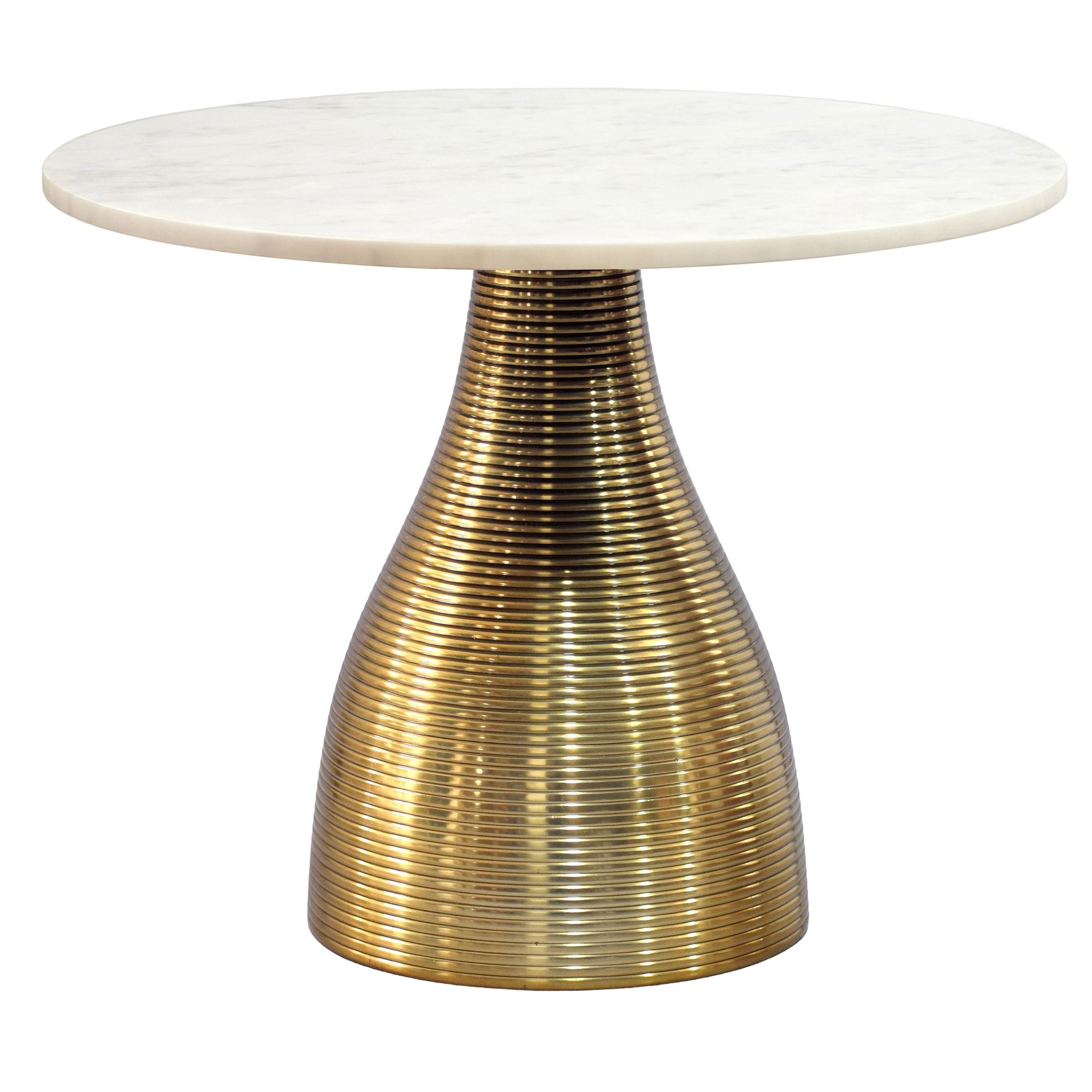 Salontafel metaal marmer wit 60 cm rond