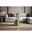 Wohnling Salontafel Metaal met wit Marmer Tafelblad 60cm Rond - Moderne Woonkamertafel Aluminium Goud - Design Sofatafel Alu - Loungtafel Ribbeloptiek - Elegante Bijzettafel Handgemaakt