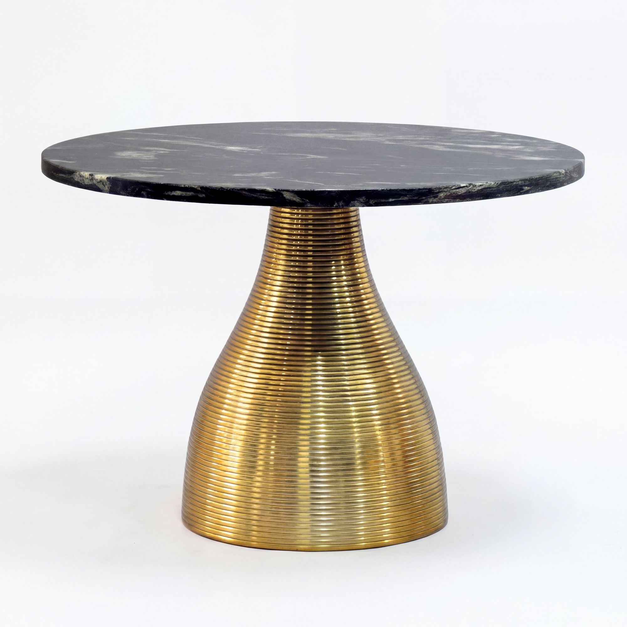 Salontafel metaal marmer zwart 60 cm