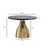 Wohnling Salontafel Metaal met zwart Marmer Tafelblad 60cm Rond - Moderne Woonkamertafel Aluminium Goud - Design Sofatafel Alu - Loungtafel Ribbeloptiek - Elegante Bijzettafel Handgemaakt