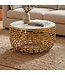Wohnling Design metalen salontafel goud met wit marmeren tafelblad 60 cm rond - Aluminium woonkamertafel Modern - Loungtafel Alu bijzettafel Woonkamer Handgemaakt
