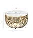 Wohnling Design metalen salontafel goud met wit marmeren tafelblad 60 cm rond - Aluminium woonkamertafel Modern - Loungtafel Alu bijzettafel Woonkamer Handgemaakt