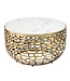 Wohnling Design metalen salontafel goud met wit marmeren tafelblad 60 cm rond - Aluminium woonkamertafel Modern - Loungtafel Alu bijzettafel Woonkamer Handgemaakt