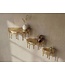 Wohnling Wandplank 3-delige Set Aluminium Goud Druppel Optiek - Bijzondere Hangplank Metaal - Design Drops Zwevende Plank Alu - Modern Wandrek Decoratieplank Handgemaakt