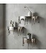 Wohnling Wandplank 3-delige set Aluminium Zilver Druppel Optiek - Bijzondere Hangplank Metaal - Design Drops Zwevende Plank Alu - Modern Wandrek Decoratief Handgemaakt