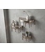 Wohnling Wandplank 3-delige set Aluminium Zilver Druppel Optiek - Bijzondere Hangplank Metaal - Design Drops Zwevende Plank Alu - Modern Wandrek Decoratief Handgemaakt