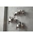 Wohnling Wandplank 3-delige set Aluminium Zilver Druppel Optiek - Bijzondere Hangplank Metaal - Design Drops Zwevende Plank Alu - Modern Wandrek Decoratief Handgemaakt