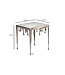 Wohnling Bijzettafel Zilver 45,5cm Aluminium Tafel Vierkant - Design Aanbouwtafel Alu Modern Drops - Salontafel Metaal Druppels - Metalen Decoratietafel Couchtafel Handgemaakt