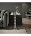 Wohnling Bijzettafel Zilver 40cm Aluminium Ronde Tafel - Aanbouwtafel Raw Finish - Design Salontafel Decoratietafel - Metalen Tafel Oriëntaals Modern - Sofatafel Couchtafel Handgemaakt